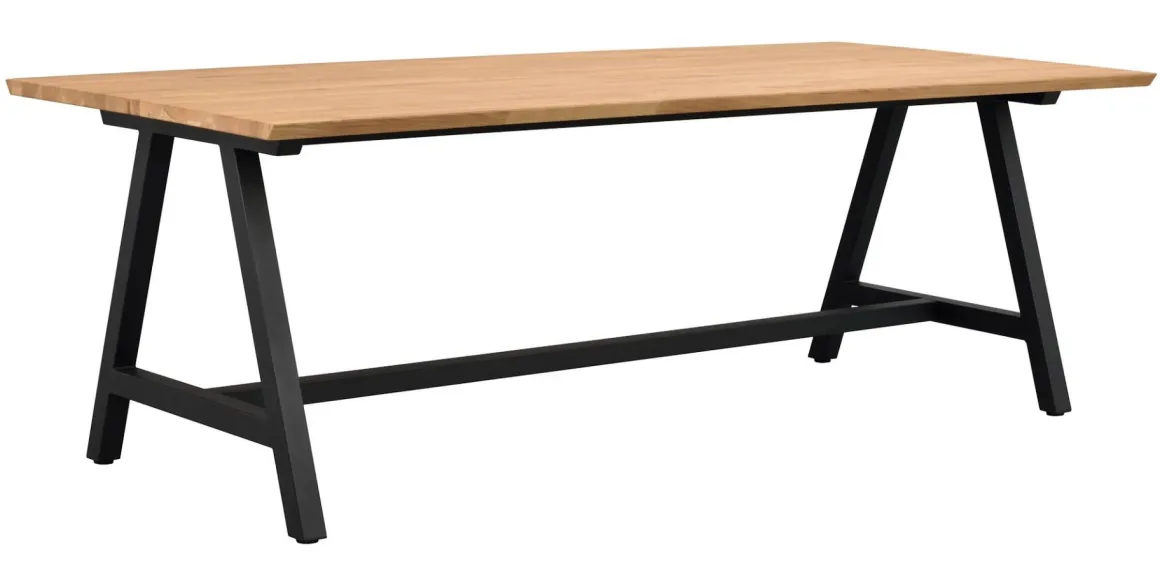 Rowico Carradale ruokapöytä 220cm A-jalalla, tammi/musta