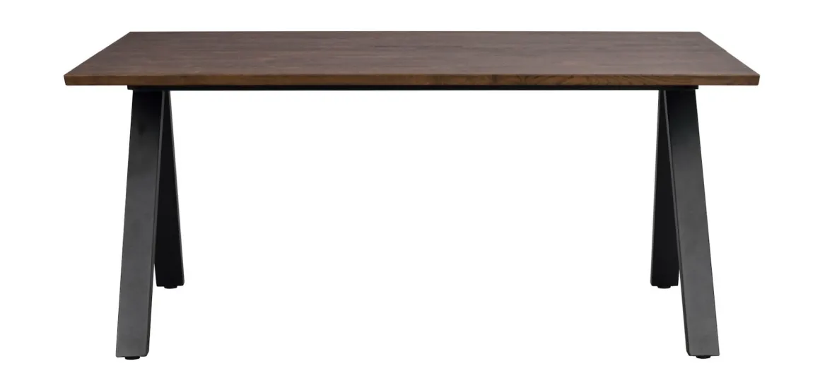 Rowico Carradale ruokapöytä 170cm V-jalalla, ruskea/musta