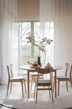 Rowico Fairmount ruokapöytä pyöreä 120cm, beige/valkopesty tammi