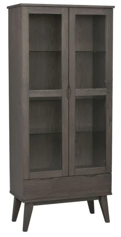 Rowico Filippa korkea vitriini, tummanruskea tammi