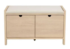 Rowico Hillmond-istuinpenkki 2-laatikolla, valkopesty tammi/beige