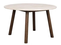 Rowico Taransay ruokapöyta Ø125cm, beige/ruskea