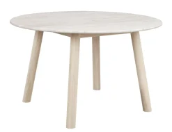 Rowico Taransay ruokapöytä Ø125cm, beige/valkopesty