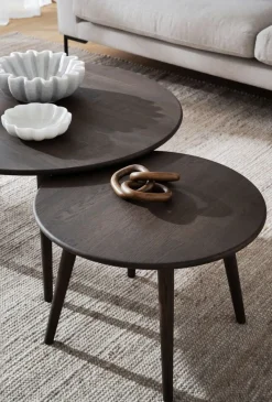 Rowico Tompkins pyöreä sohvapöytä 90cm, ruskea tammi