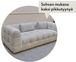 Soho 3-ist sohva vaaleanharmaa