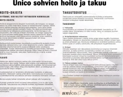 Unico Moonlight 3-istuttava sohva, eri värejä