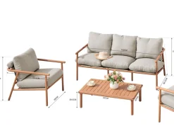 Vanamo terassin sohvasetti 3+1+1 beige