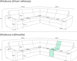 Viking vuodekulmasohva mekanismilla, taupe
